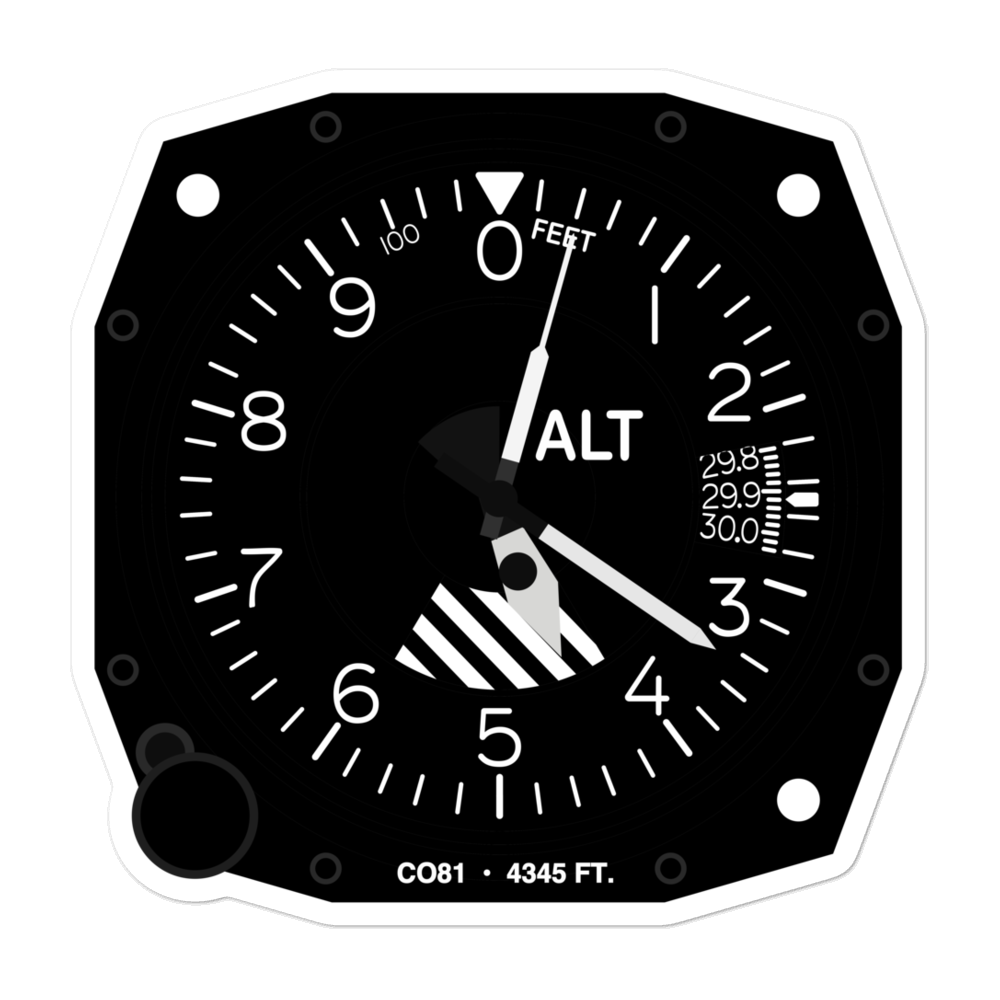 Hill Airport (CO81) Altimeter Stickers 