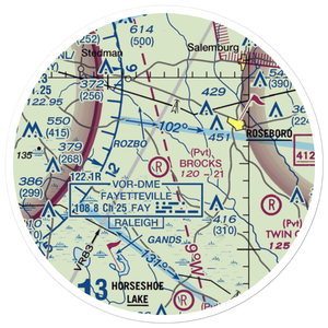 Brocks Airport (87NC) VFR Sectional Sticker (20 mile)