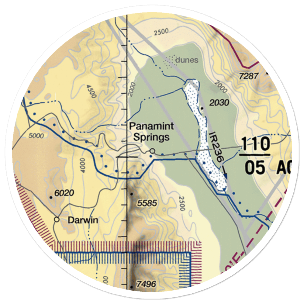 Panamint Springs Airstrip (US-0163) VFR Sectional Sticker (20 mile) 