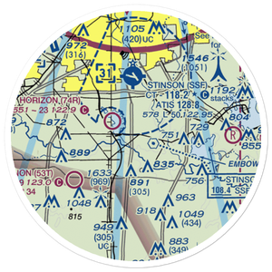 Rio Medina Airport (US-0152) VFR Sectional Sticker (20 mile)