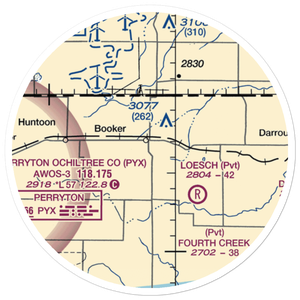 Booker Airport (US-0149) VFR Sectional Sticker (20 mile)