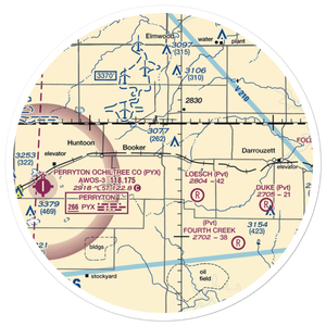 Booker Airport (US-0149) VFR Sectional Sticker (30 mile)