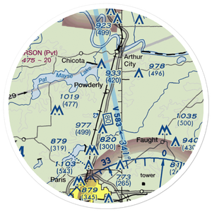 Powderly Airport (US-0131) VFR Sectional Sticker (20 mile)