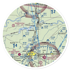 Powderly Airport (US-0131) VFR Sectional Sticker (30 mile)