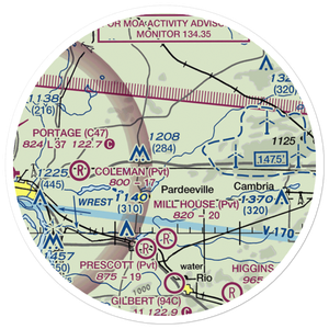 Rohde's Airport (US-0129) VFR Sectional Sticker (20 mile)