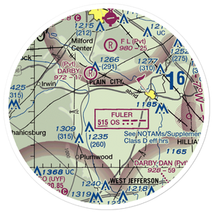 Boober Airport (US-0111) VFR Sectional Sticker (20 mile)