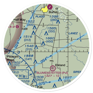 Laurie's Landing Airport (US-0104) VFR Sectional Sticker (20 mile)