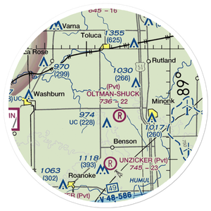 Davison Restricted Landing Area (US-0090) VFR Sectional Sticker (20 mile)