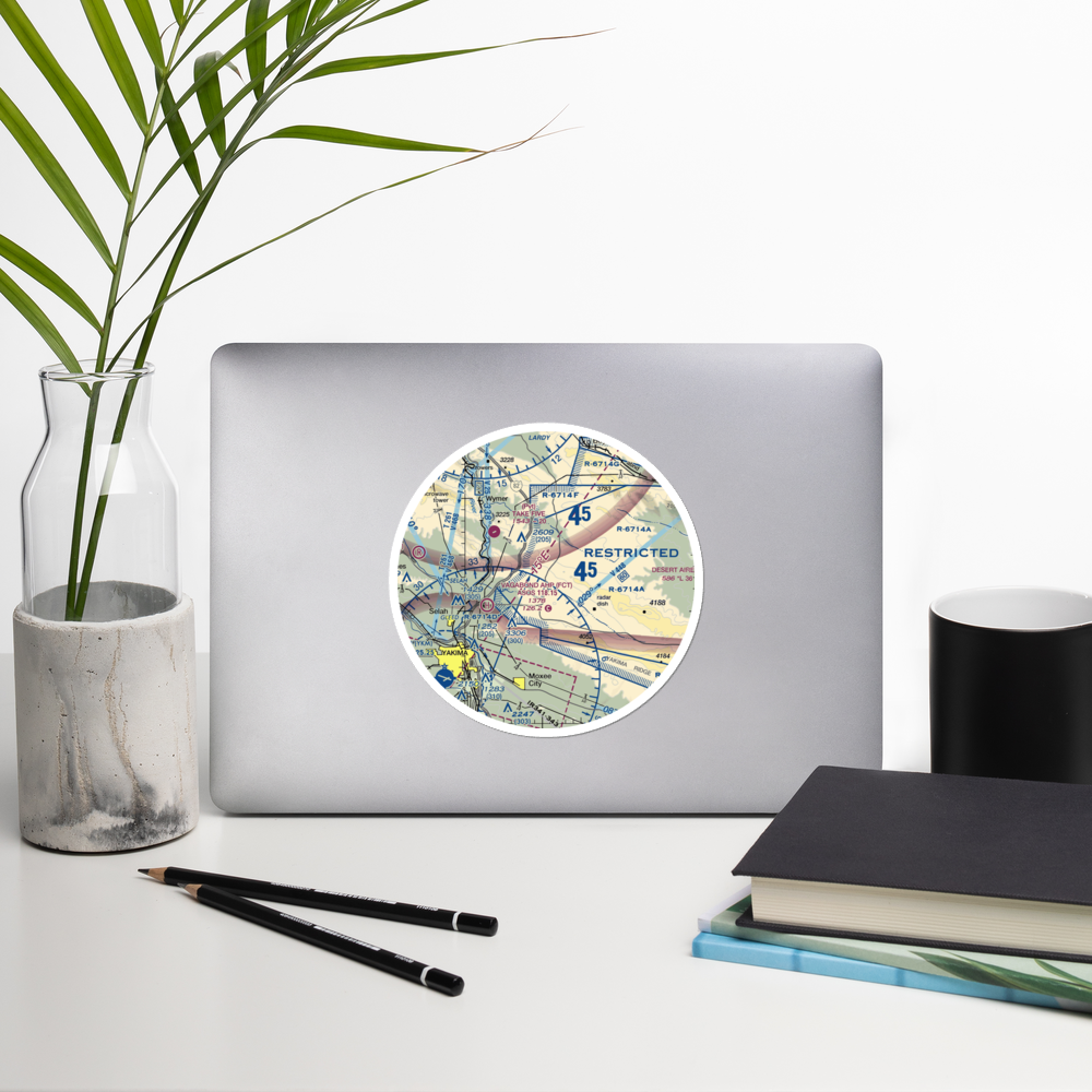 Selah Creek Landing Zone Airport (US-0087) VFR Sectional Sticker (30 mile) 