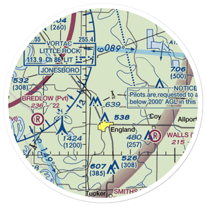 Capps Airport (US-0065) VFR Sectional Sticker (20 mile)