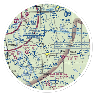 Capps Airport (US-0065) VFR Sectional Sticker (30 mile)