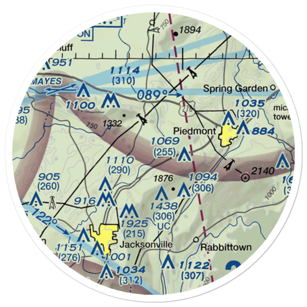 Hickory Grove STOLport (US-0064) VFR Sectional Sticker (20 mile) 