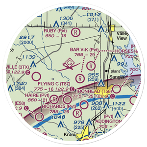 Maxwell Field (TX96) VFR Sectional Sticker (20 mile)