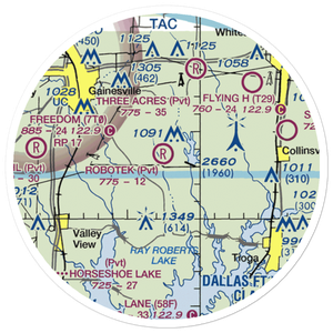 Robotek Airport (TX81) VFR Sectional Sticker (20 mile)