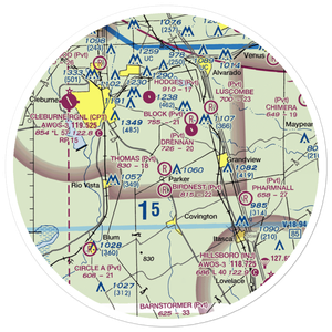 Thomas Flying Field (TX74) VFR Sectional Sticker (30 mile)