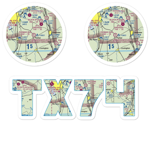 Thomas Flying Field (TX74) VFR Sectional Sticker Pack