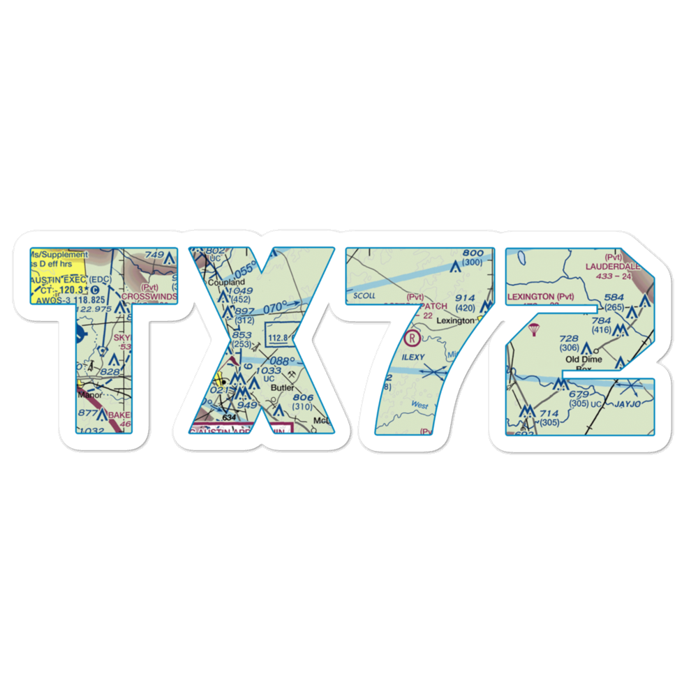 Wood Triple D Airport (TX72) VFR Sectional Sticker 