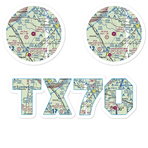 Eberly Ranch Airport (TX70) VFR Sectional Sticker Pack
