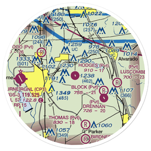 Hodges Air Field (TX67) VFR Sectional Sticker (20 mile)