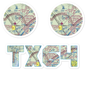 Lazy 9 Ranch Airport (TX64) VFR Sectional Sticker Pack
