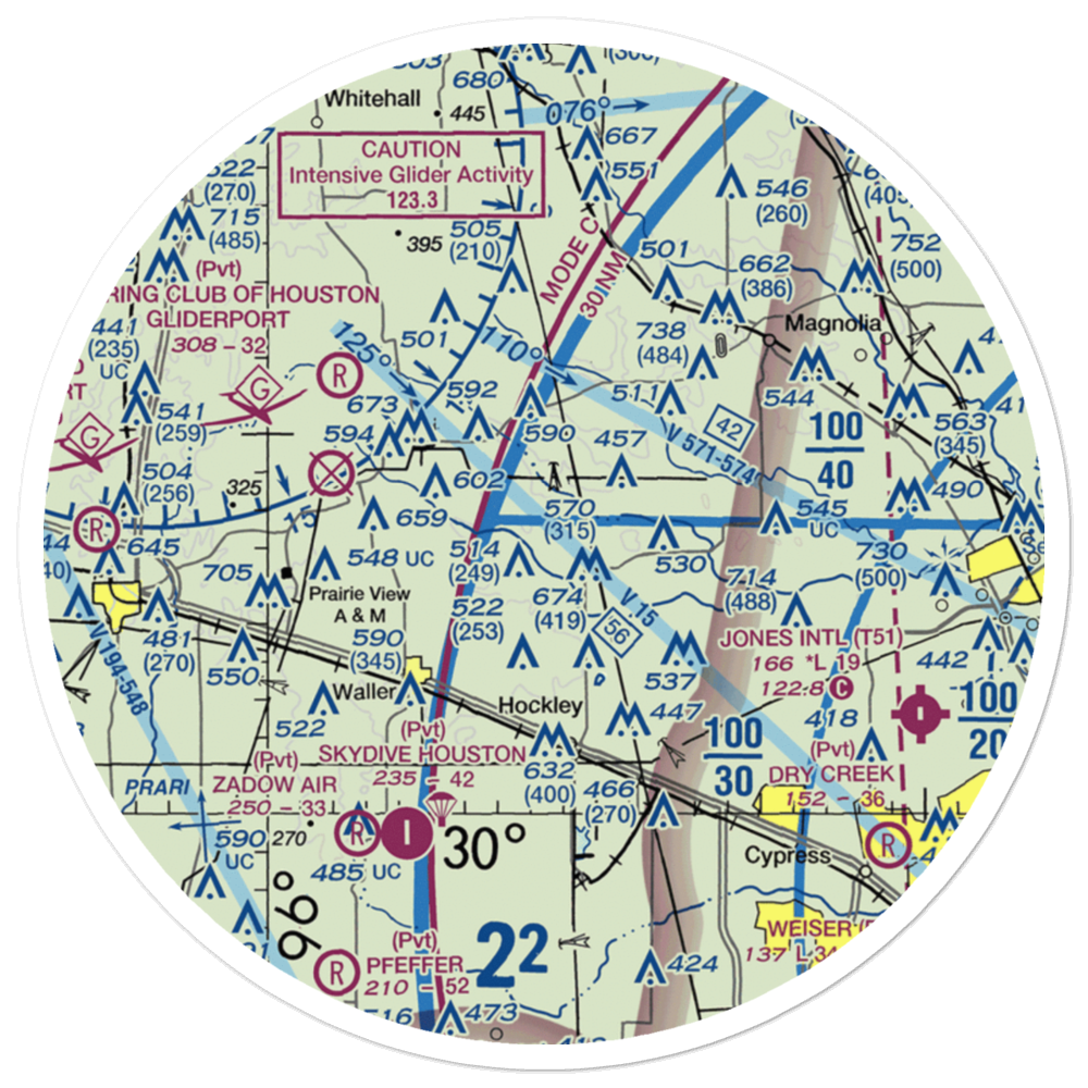 Biggin Hill Airport (TX49) VFR Sectional Sticker (30 mile) 