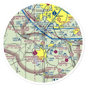 Blackwood Airpark (TX46) VFR Sectional Sticker (30 mile)