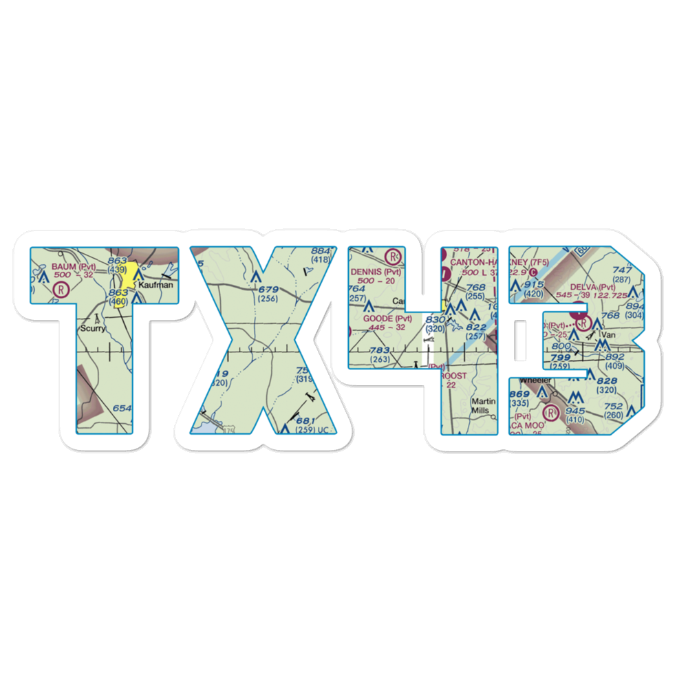 Goode Field (TX43) VFR Sectional Sticker 