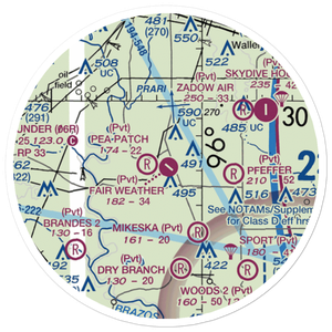 Fair Weather Field (TX42) VFR Sectional Sticker (20 mile)