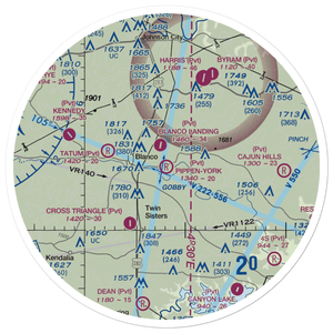 Pippen-York Ranch Airport (TX41) VFR Sectional Sticker (30 mile)