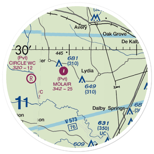 Key's Ranch Airport (TX35) VFR Sectional Sticker (20 mile)