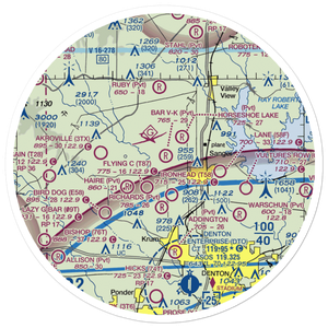 Bar V K Airport (TX32) VFR Sectional Sticker (30 mile)