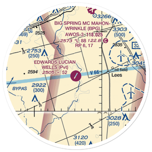 Edwards Lucian Wells Ranch Airport (TX31) VFR Sectional Sticker (20 mile)
