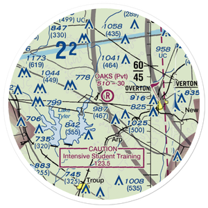 Oaks Airport (TX24) VFR Sectional Sticker (20 mile)
