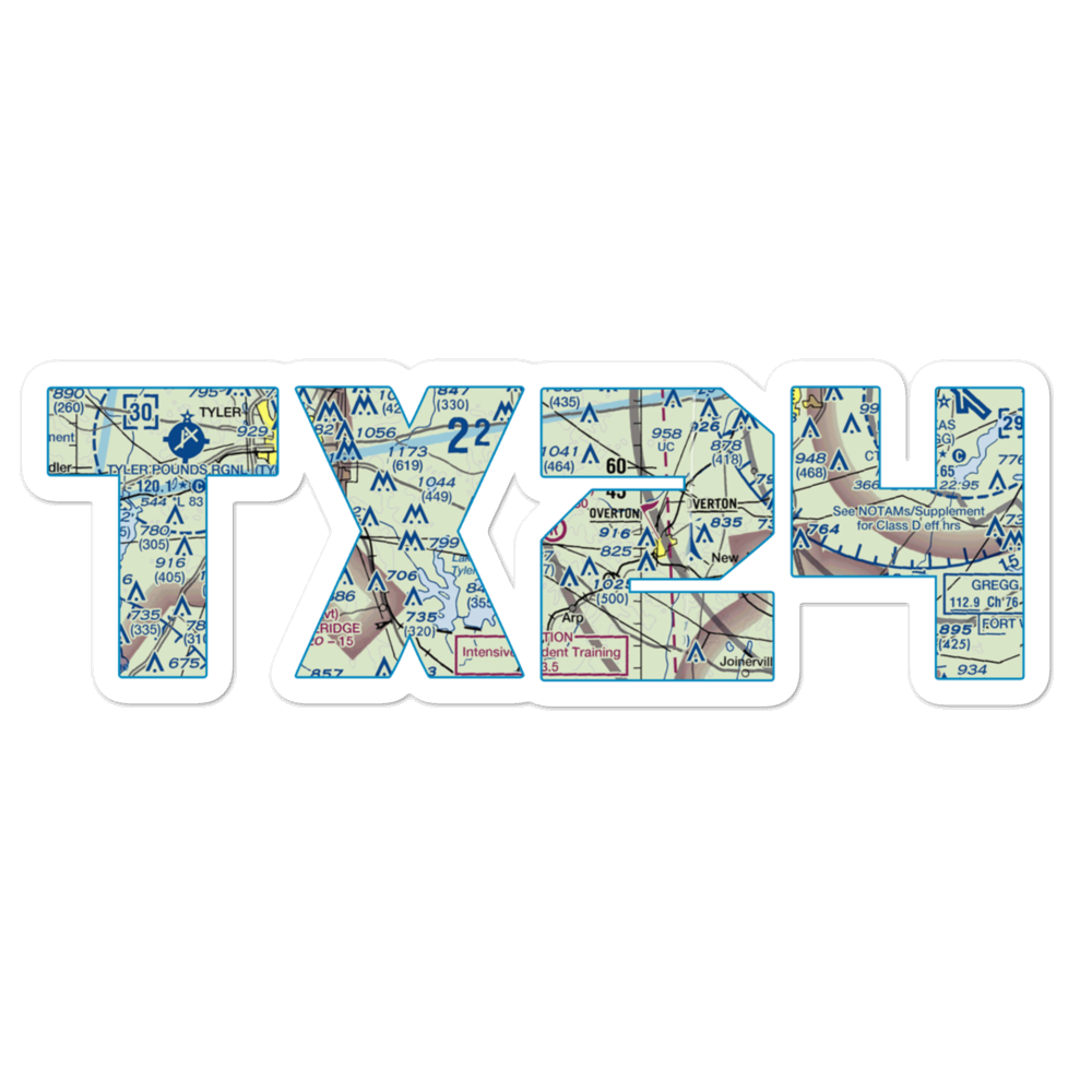Oaks Airport (TX24) VFR Sectional Sticker 