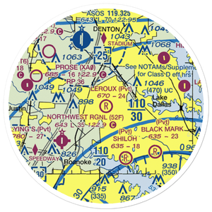 Leroux Airport (TX22) VFR Sectional Sticker (20 mile)
