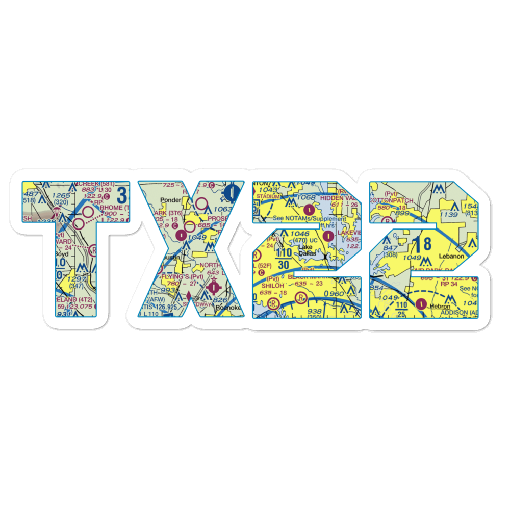 Leroux Airport (TX22) VFR Sectional Sticker 