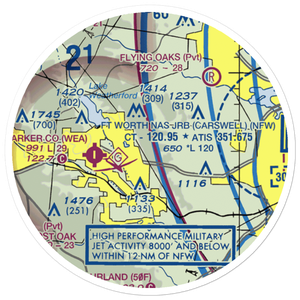Beggs Ranch/Aledo/ Airport (TX15) VFR Sectional Sticker (20 mile)