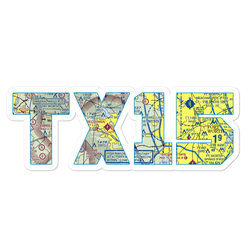 Beggs Ranch/Aledo/ Airport (TX15) VFR Sectional Sticker 
