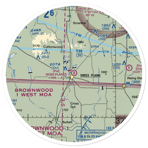 Ross Planes Airport (TX11) VFR Sectional Sticker (30 mile)