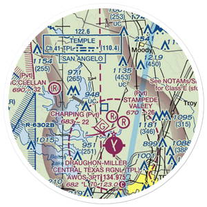 Little Peach Airport (TS92) VFR Sectional Sticker (20 mile)