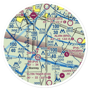 Bayless Airport (TS90) VFR Sectional Sticker (20 mile)