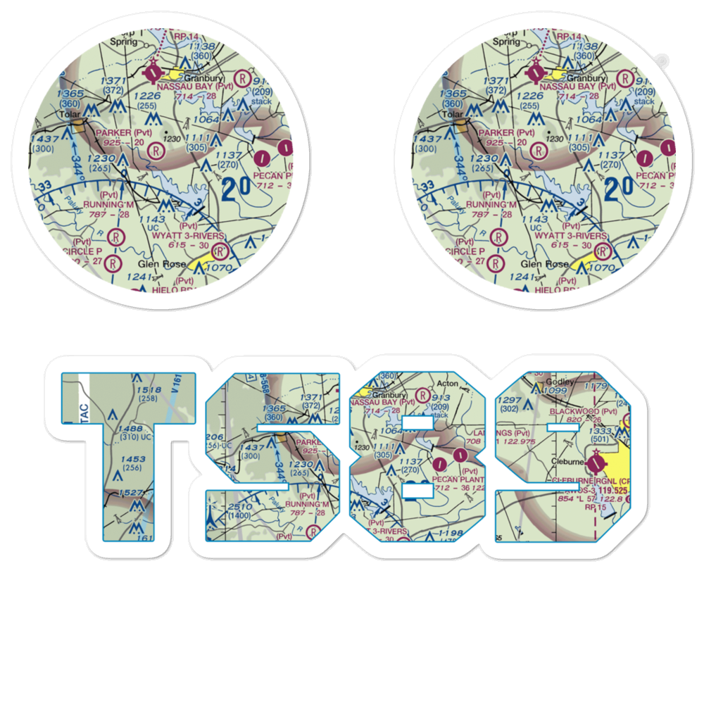 Parker Airport (TS89) VFR Sectional Sticker Pack 