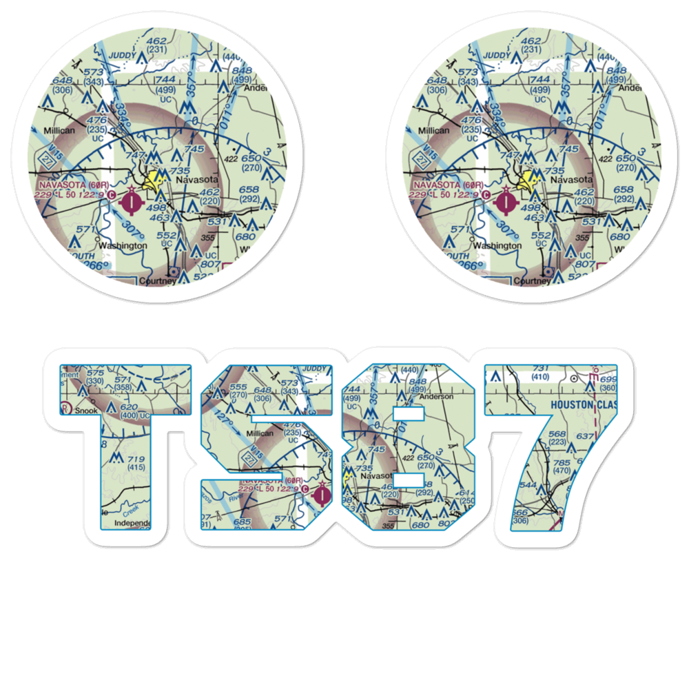 Bridle Ridge Airport (TS87) VFR Sectional Sticker Pack 