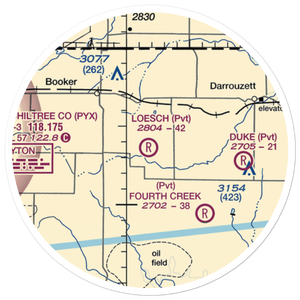 Loesch Ranch Airport (TS78) VFR Sectional Sticker (20 mile)