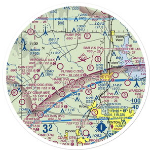 Glass Airport (TS74) VFR Sectional Sticker (30 mile)