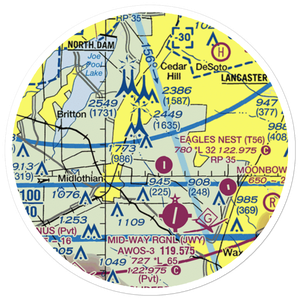 Flying B Ranch Airport (TS71) VFR Sectional Sticker (20 mile)
