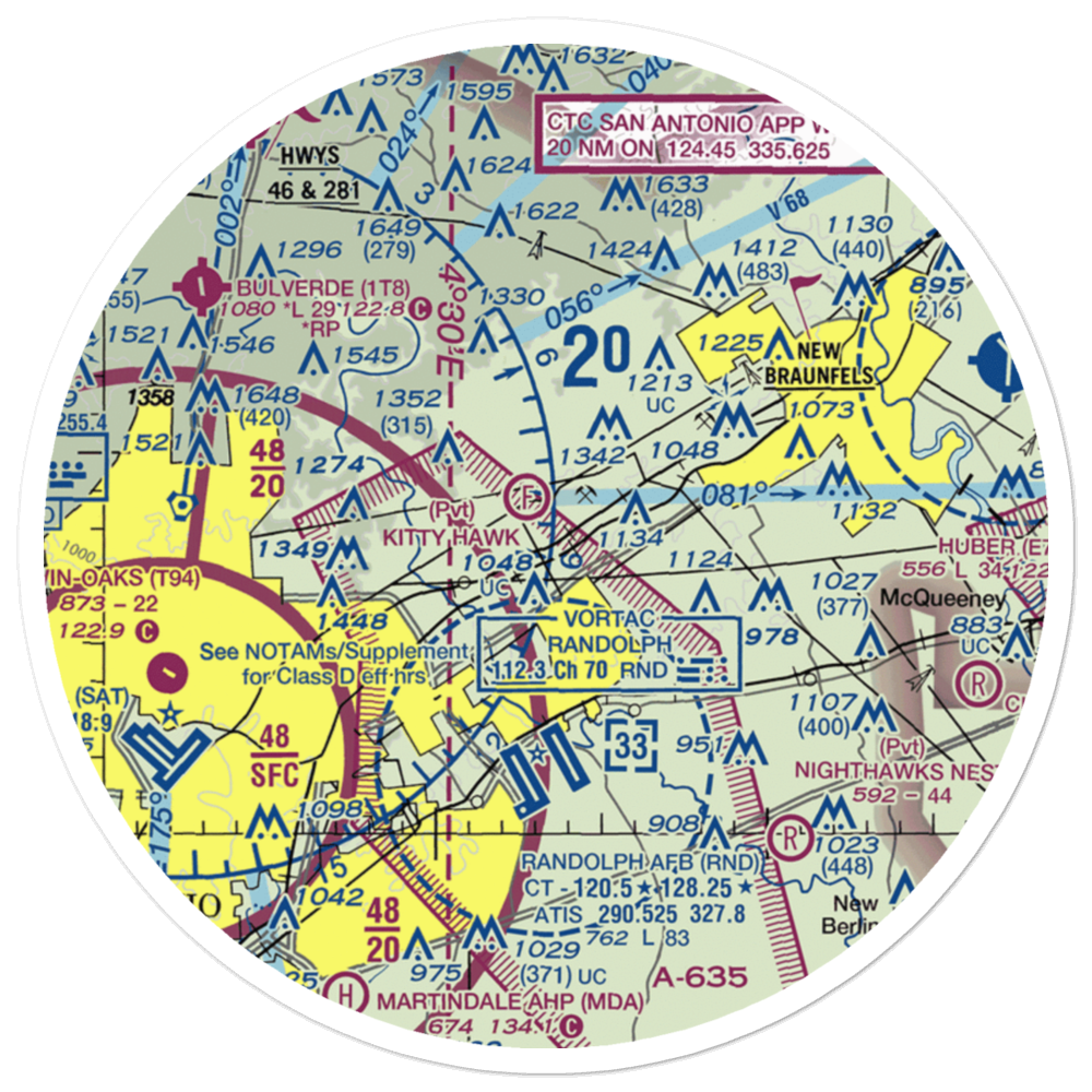 Kitty Hawk Flying Field (TS67) VFR Sectional Sticker (30 mile) 