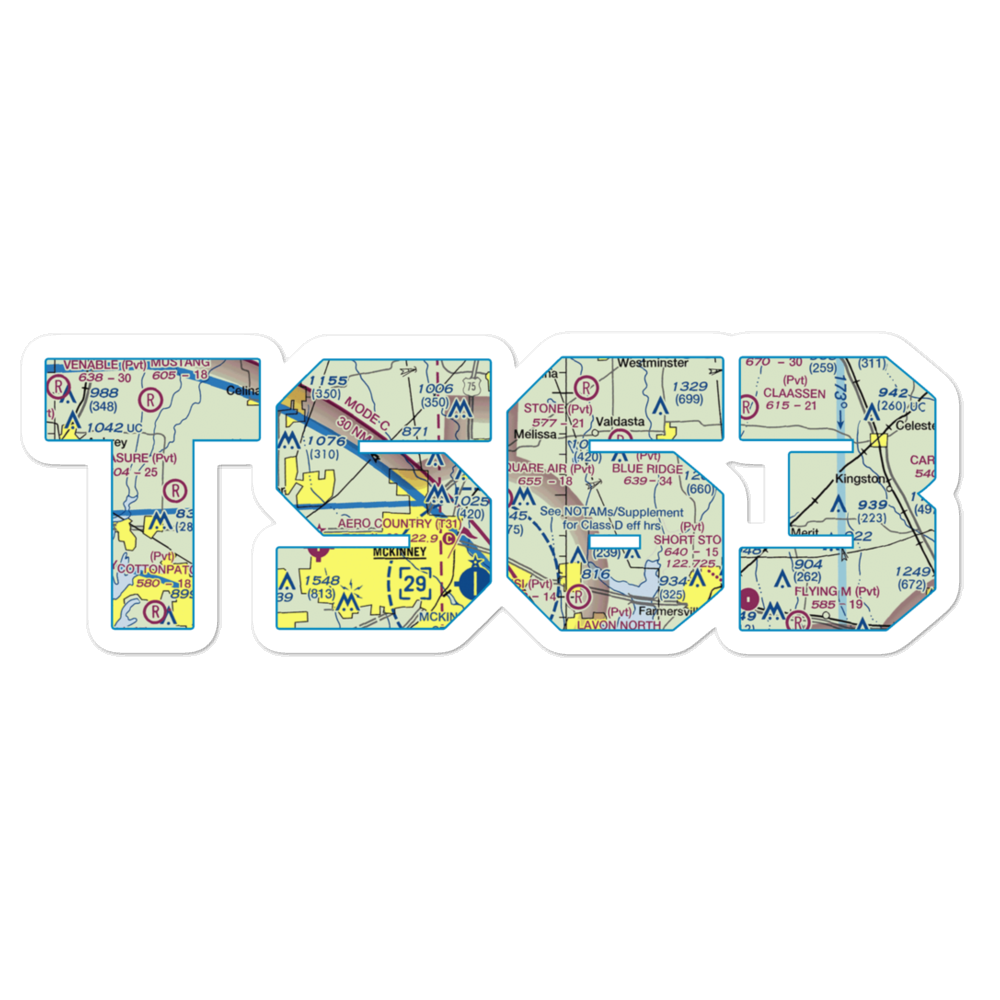 Square Air Airport (TS63) VFR Sectional Sticker 