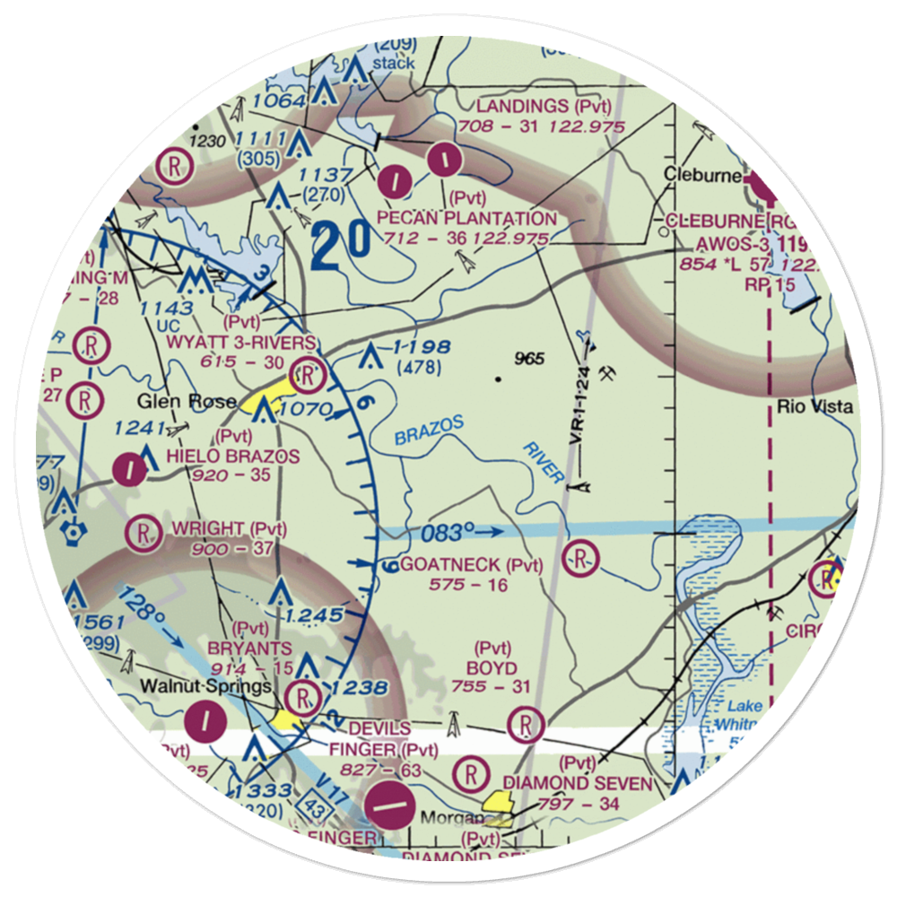 Little 'L' Ranch Airport (TS61) VFR Sectional Sticker (30 mile) 
