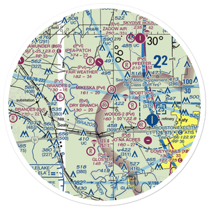 Dry Branch Ranch Airport (TS44) VFR Sectional Sticker (30 mile)